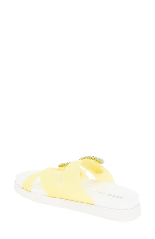 Bcbgeneration Jia Rhinestone Slide Sandal In Butter