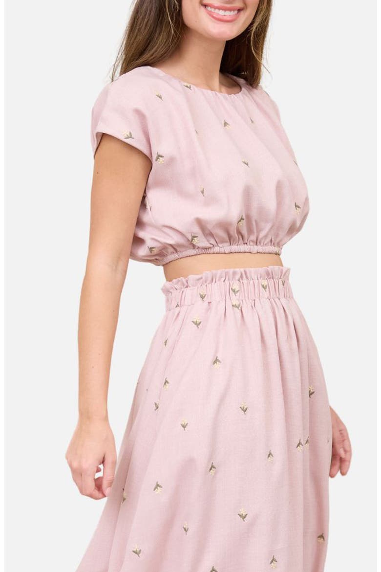 Floral Embroidered Crop Top, Alternate, color, PINK
