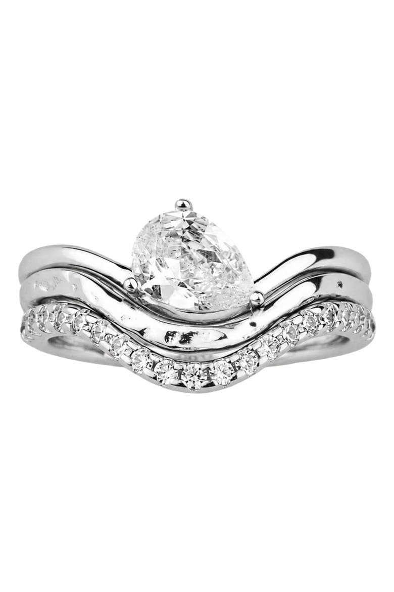 Tova Pear Ring Set, Main, color, Silver