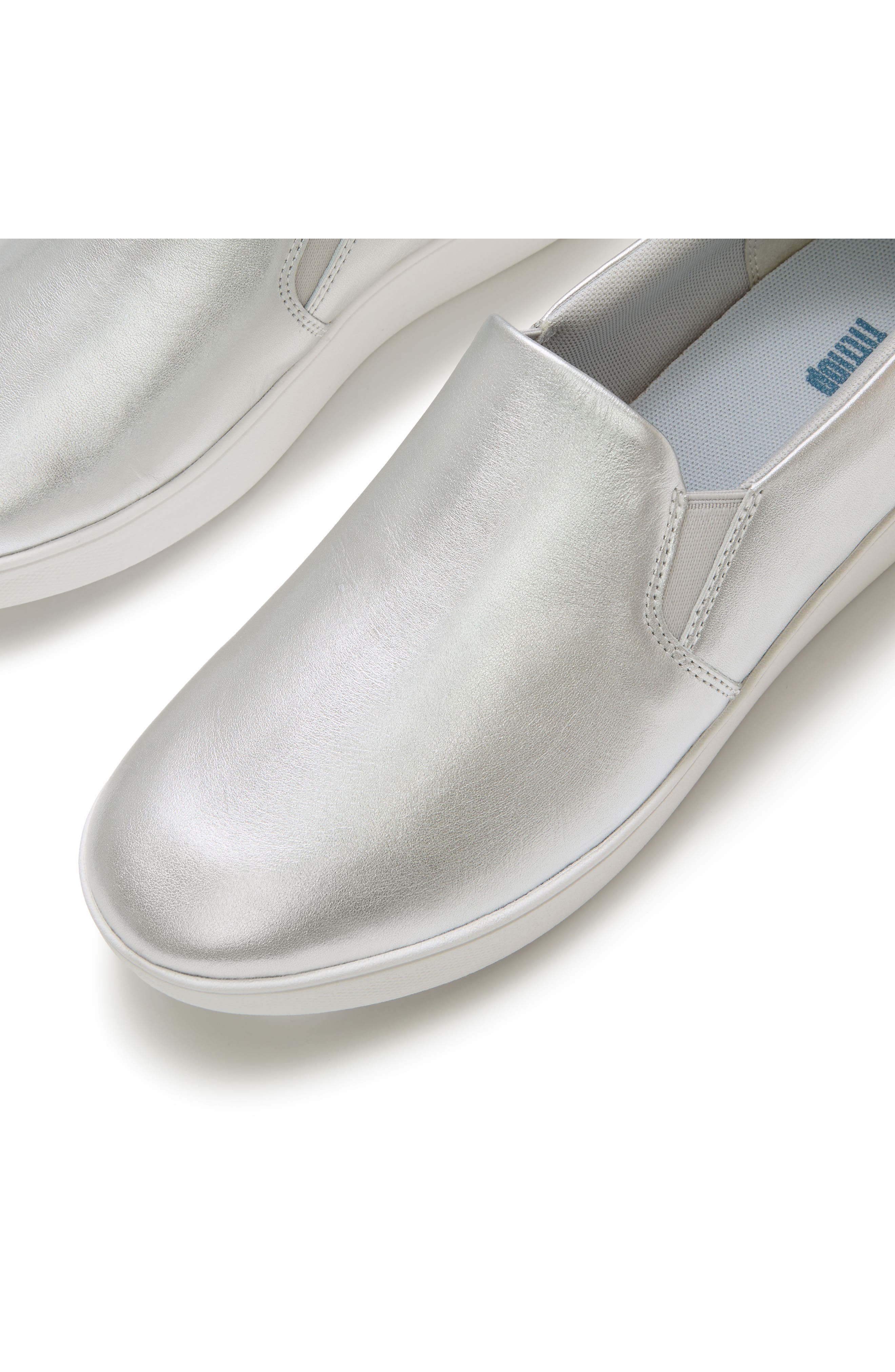 Flowease Leather Slip On Sneaker, Alternate, color, SILVER