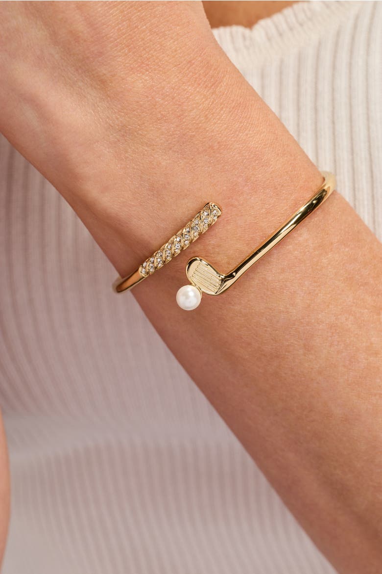 Golf Club 'My Cup of Tee' Bypass Cuff Bracelet, Alternate, color, Gold