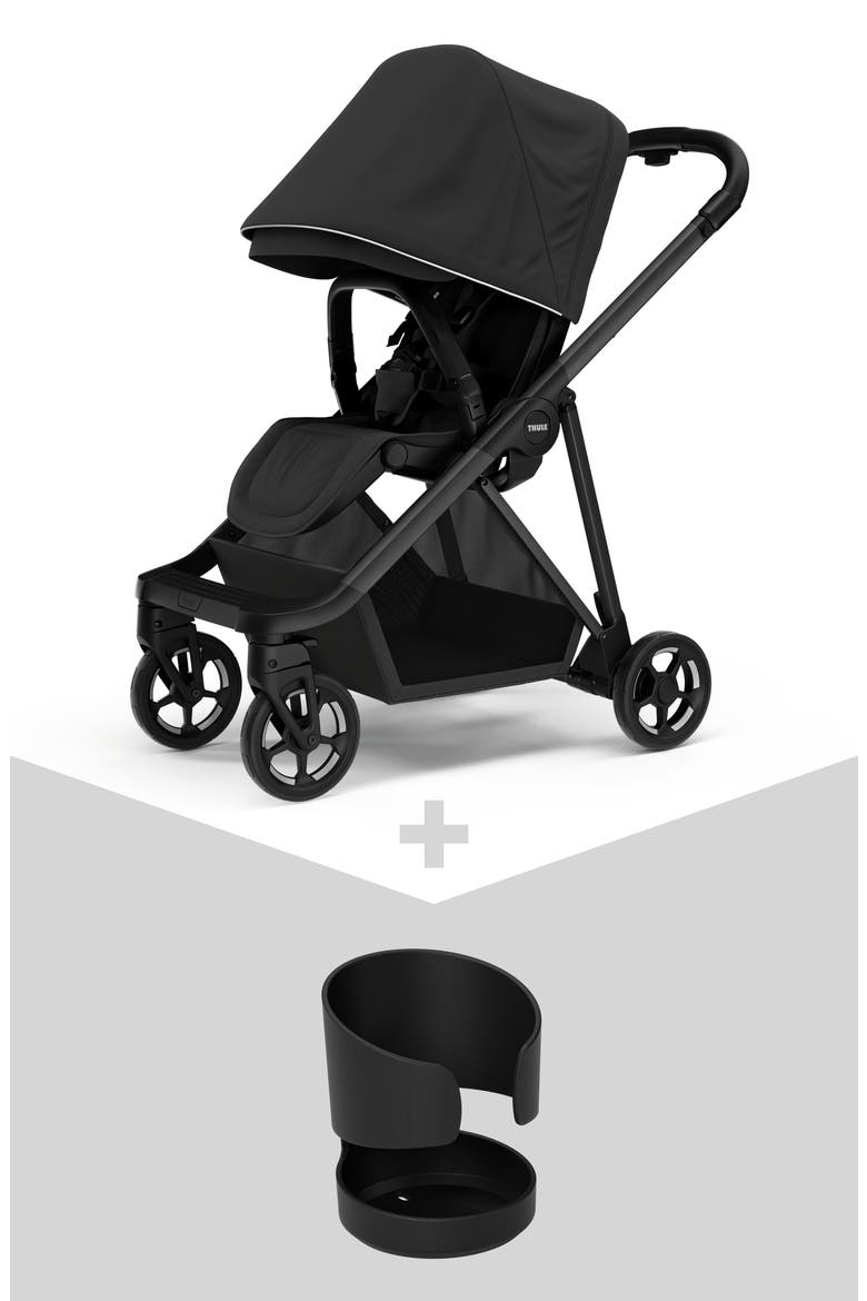 Shine Stroller & Cup Holder Set, Main, color, BLACK