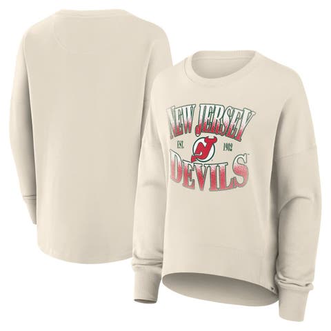 Women
s Fanatics Cream New Jersey Devils Oversized Vintage Slice Pullover Sweatshirt