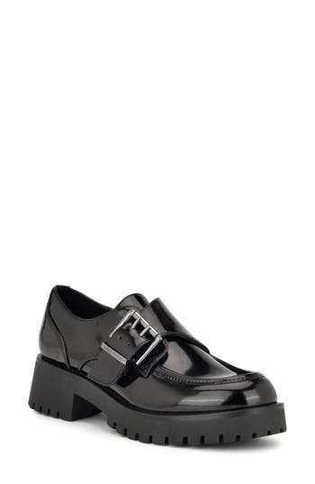 Nine West Araise Monk Strap Platform Loafer In Black