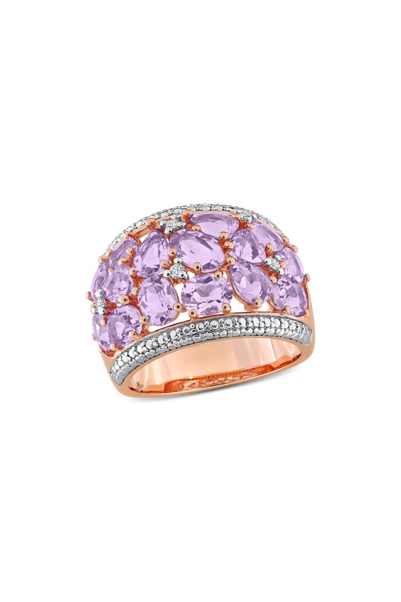Rose de France Amethyst & Diamond Dome Ring, Main, color, PURPLE