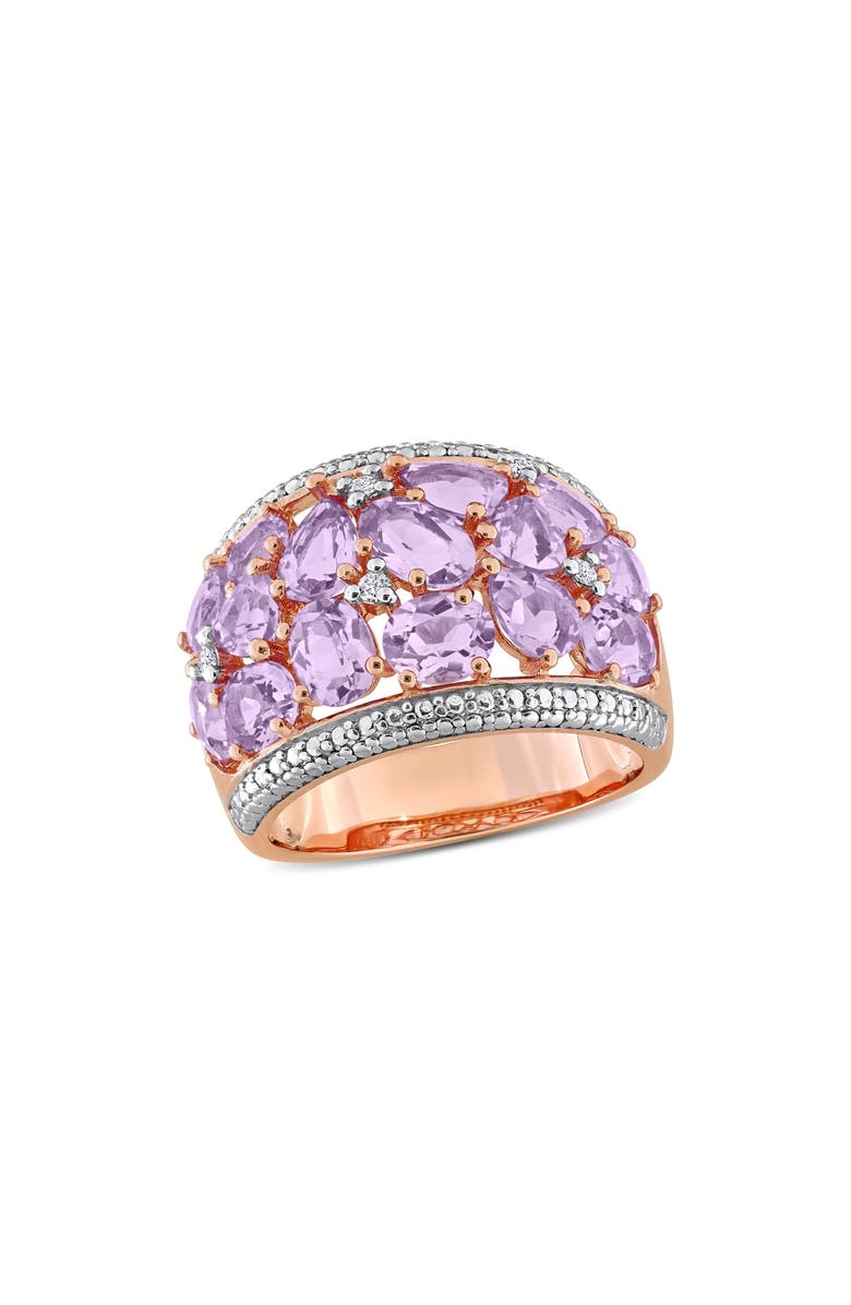 DELMAR Rose de France Amethyst & Diamond Dome Ring, Main, color, Purple