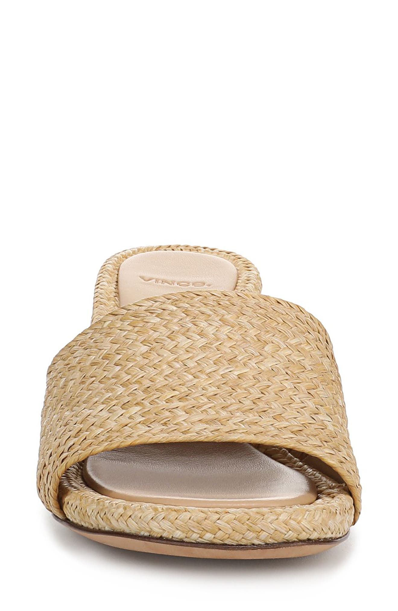 Vince Ariana Raffia Slide Sandal, Alternate, color, Toasted Wheat