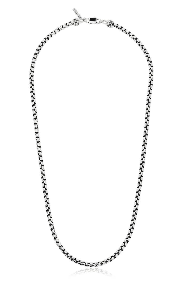 Mr. Ettika Men's Box Chain Necklace, Main, color, Silver
