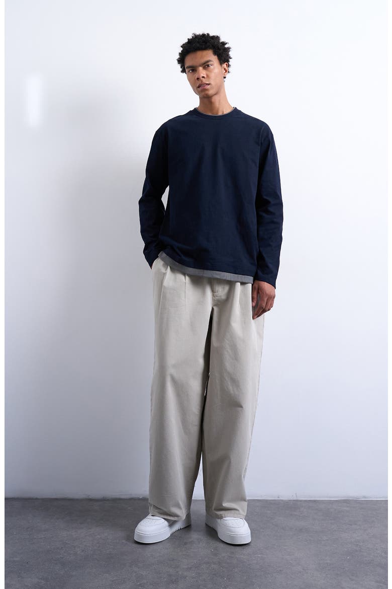 Super Baggy Twill Trousers, Alternate, color, STONE