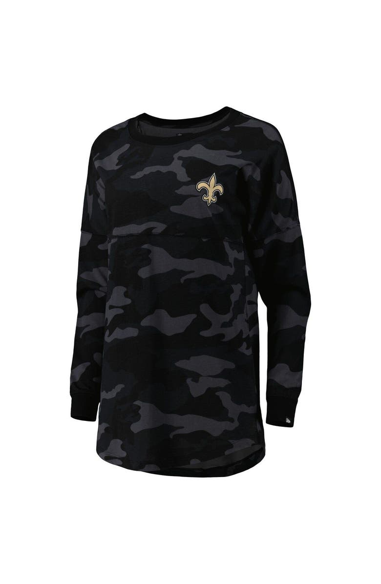New Era Women's New Era Black New Orleans Saints Camo Long Sleeve T-Shirt, Alternate, color, Black