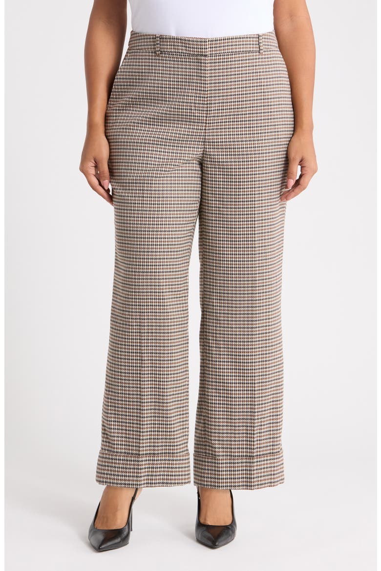 Houndstooth Cuffed Ankle Pants, Main, color, ANNE BLACK MULTI