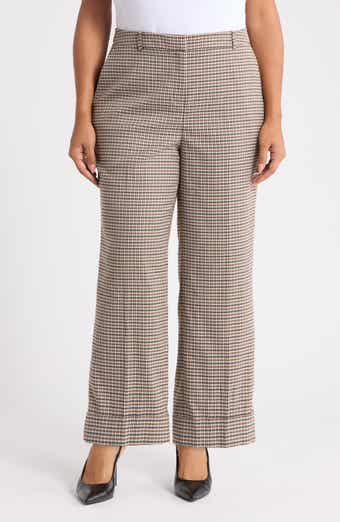 Houndstooth Cuffed Ankle Pants