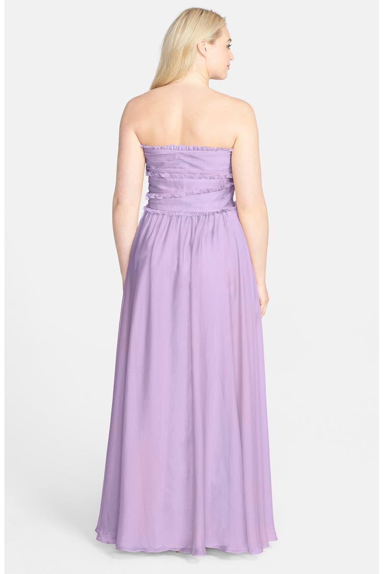 ML Monique Lhuillier Bridesmaids Strapless Chiffon Gown (Nordstrom Exclusive), Alternate, color, LILAC