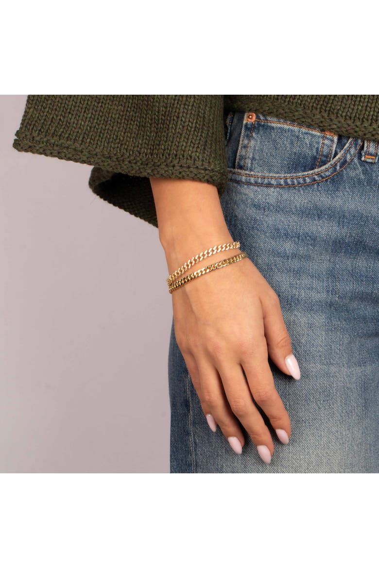 Classic Cuban Chain Bracelet, Alternate, color, Gold