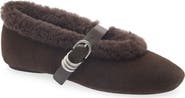 rag & bone Spire Genuine Shearling Mary Jane Leather Flat