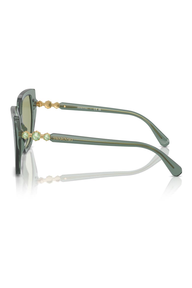Constella 56mm Polarized Irregular Sunglasses, Alternate, color, TRANSPARENT GREEN