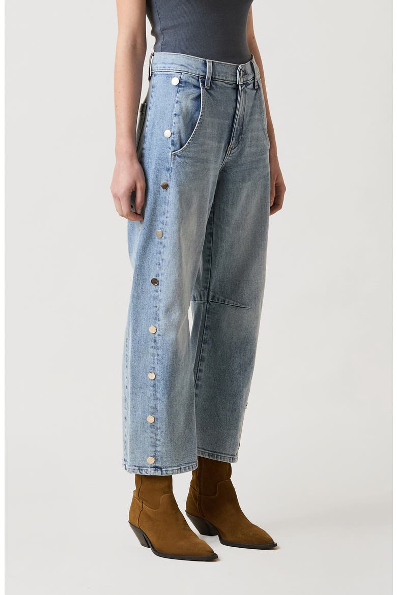 Franke Studded Barrel Leg Jeans, Alternate, color, BLUE HEAVEN