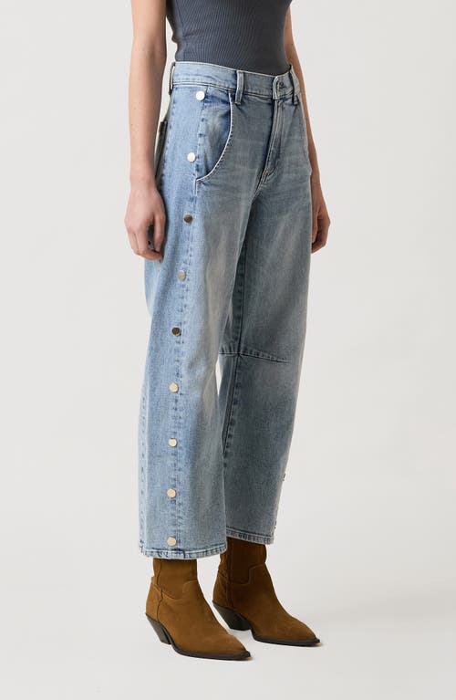 Le Jean Franke Studded Barrel Leg Jeans In Blue