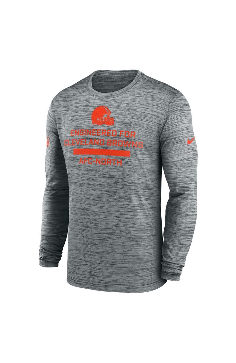 Nike Men's Nike Gray Cleveland Browns Sideline Velocity Performance Long Sleeve T-Shirt, Alternate, color, Gray