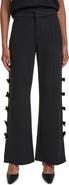 KARL LAGERFELD PARIS Bow Trim Pintuck Trouser Pants
