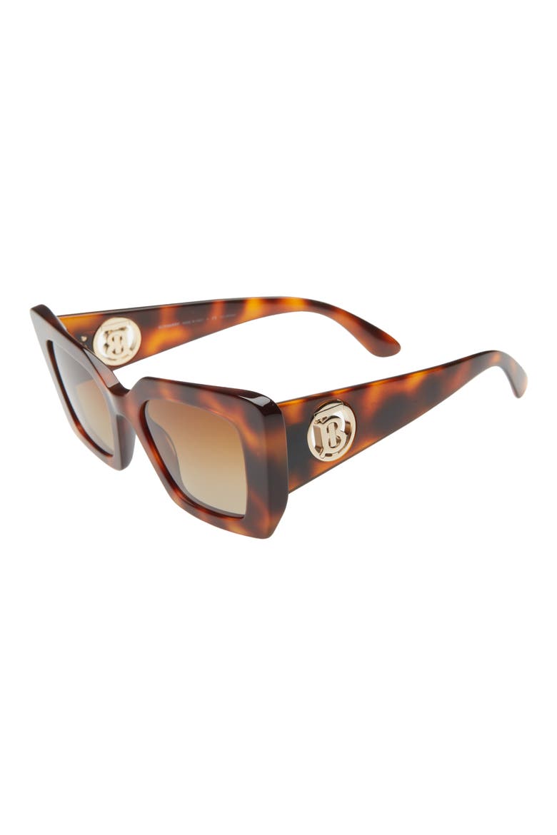 Light Havana 51mm Square Polarized Sunglasses, Alternate, color, LIGHT HAVANA/ BROWN GRADIENT