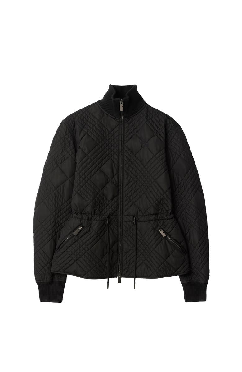 Burberry Micro Check-stitch Nylon Wakerley Jacket, Alternate, color, Black