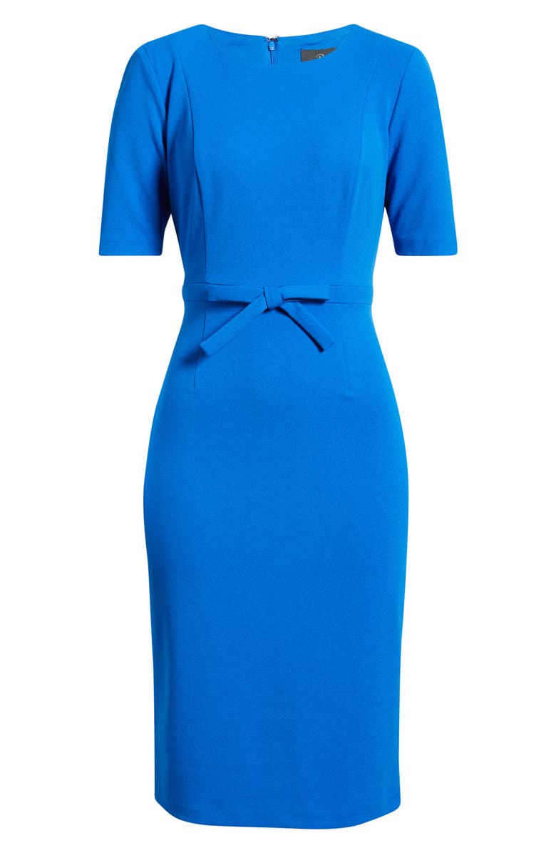 Adrianna Papell Bow Front Sheath Dress, Alternate, color, Cool Cobalt