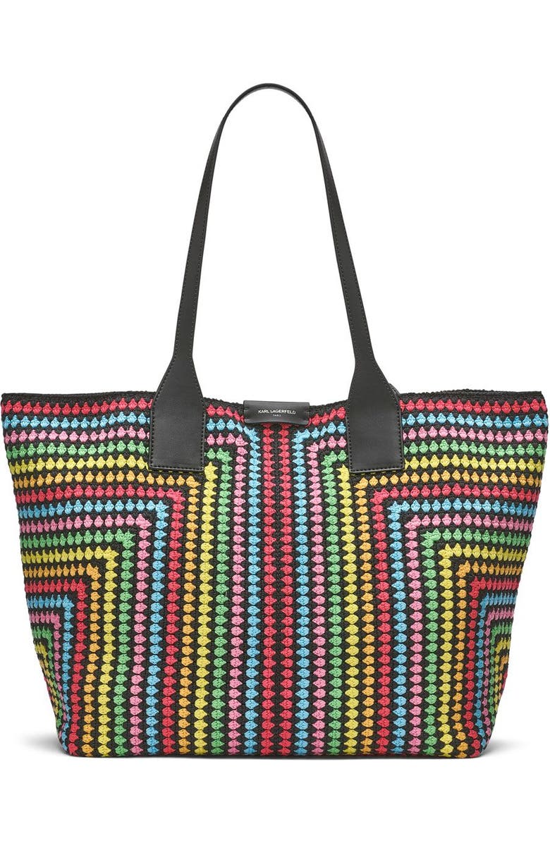 KARL LAGERFELD PARIS Henriette Tote, Main, color, Black Multi