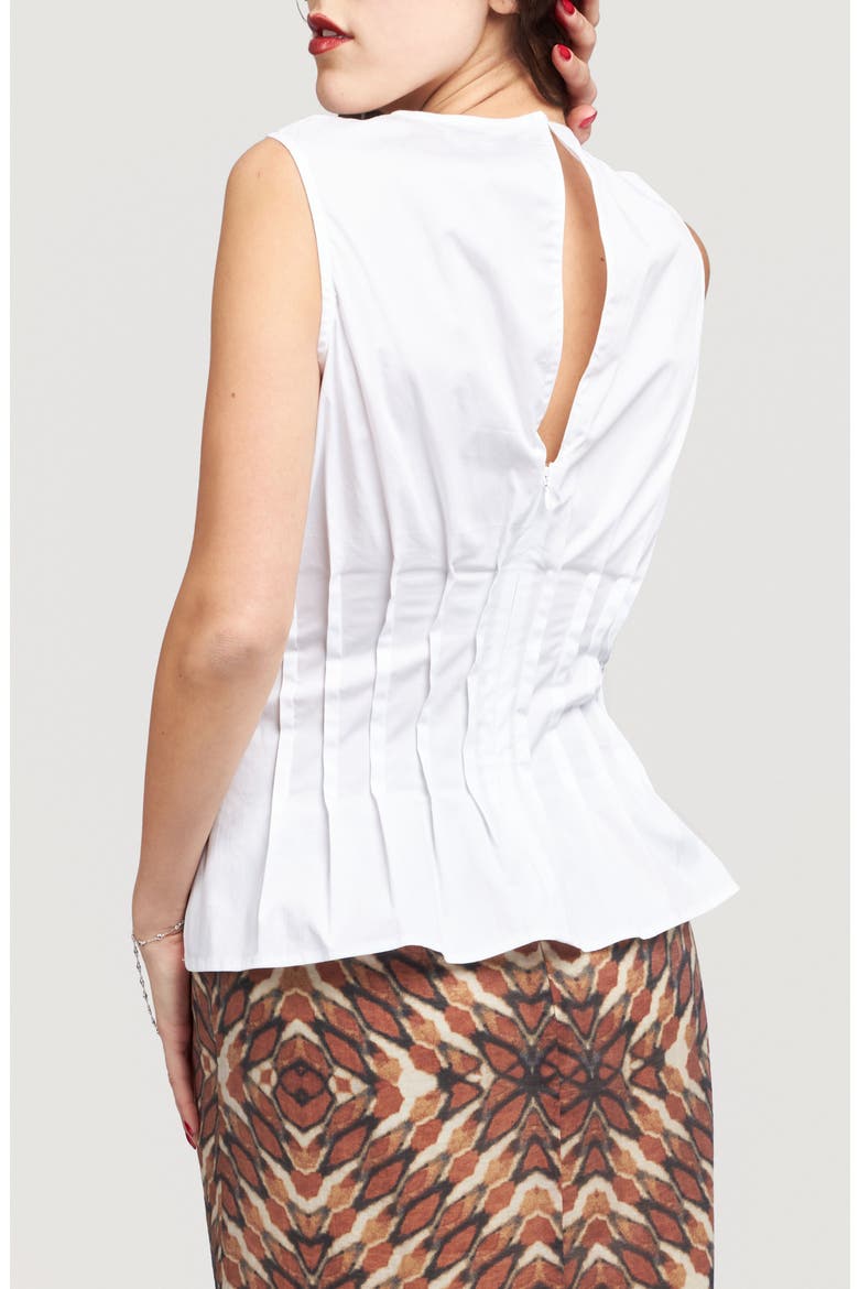 Pleated Sleeveless Top, Alternate, color, BRIGHT WHITE
