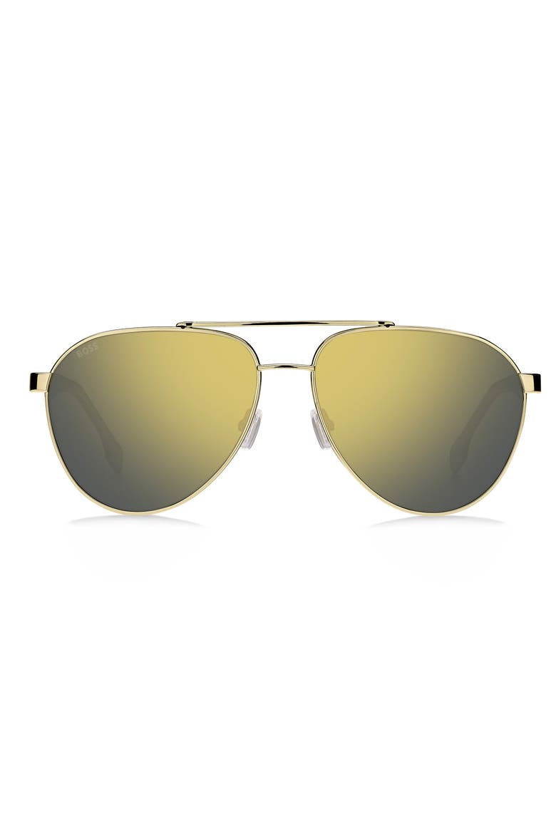 60mm Aviator Sunglasses, Main, color, GOLD BLACK