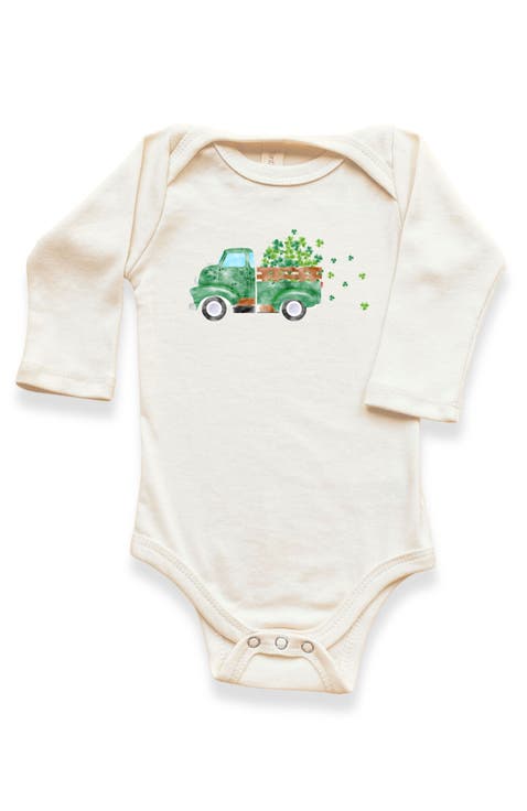 Shamrock Truck Organic Baby Bodysuit Long Sleeve