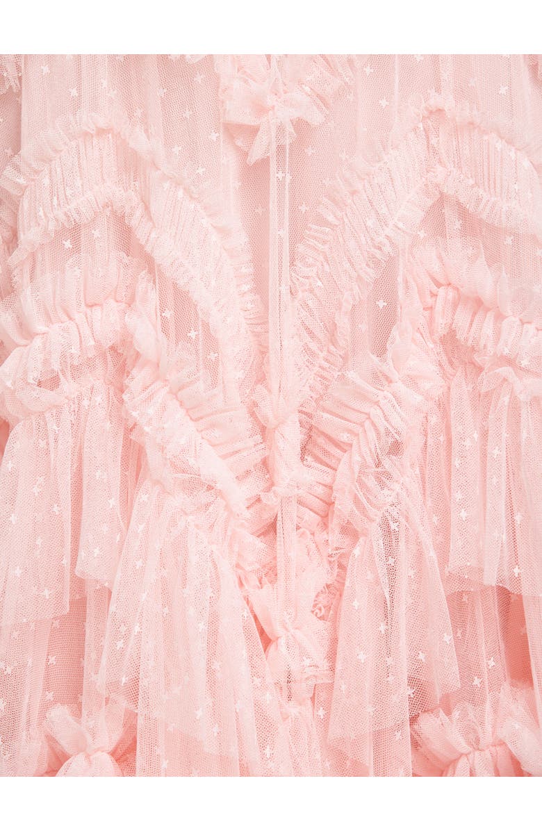 Needle & Thread Elia Halter Neck Ruffle Tulle Maxi Gown, Alternate, color, Seashell