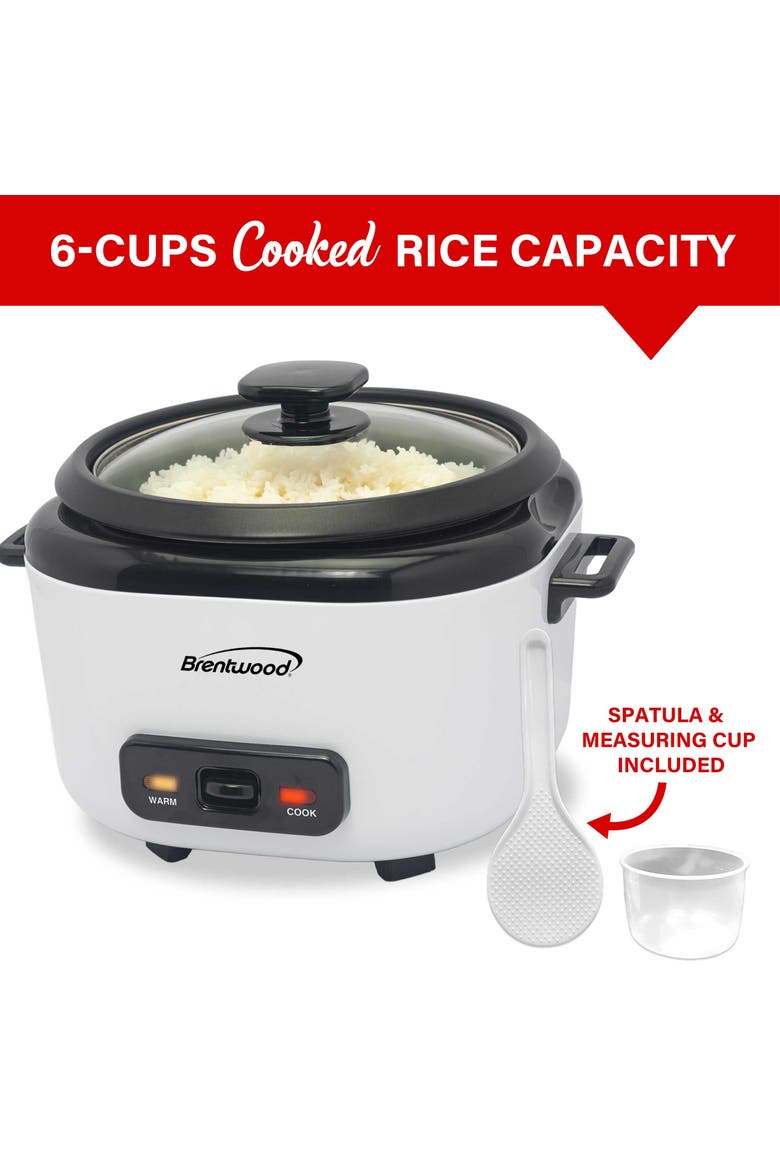 6-Cups Cooked Rice Cooker, Alternate, color, White