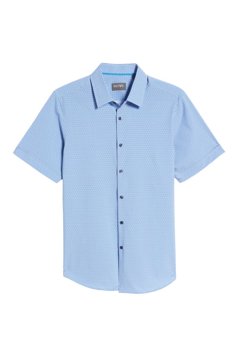 Short Sleeve Button-Up Shirt, Alternate, color, BLUE