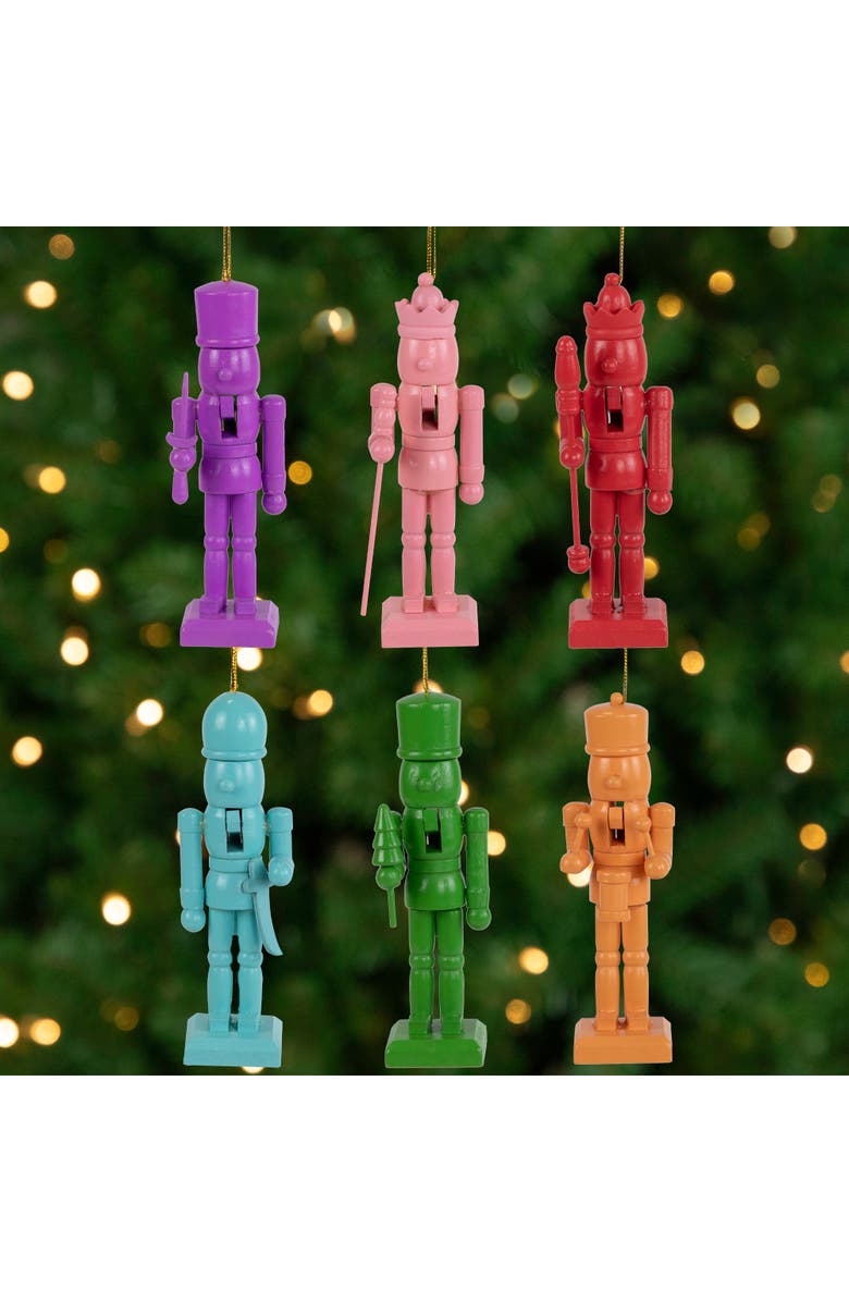 Northlight Nutcracker Wooden Christmas Ornaments - 5" - Multicolor - Set of 6, Alternate, color, Multi