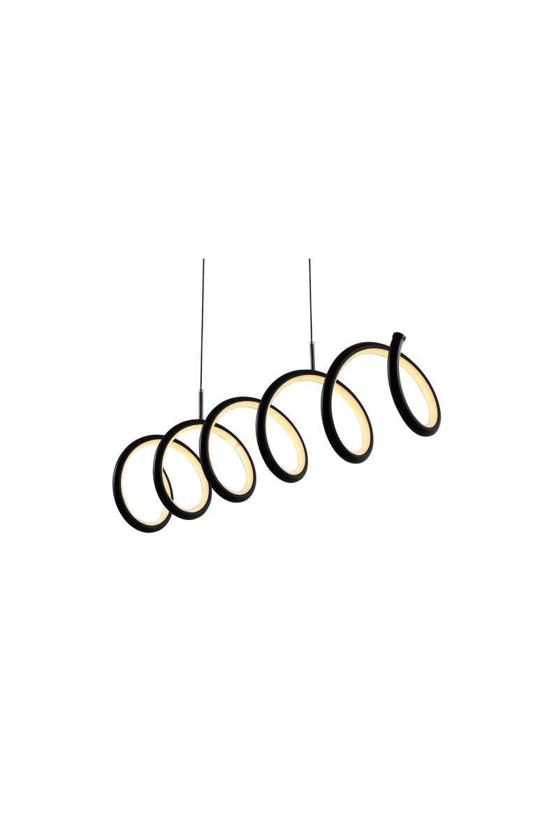JONATHAN Y Ali Dimmable Adjustable Integrated LED Metal Linear Pendant, Main, color, Black