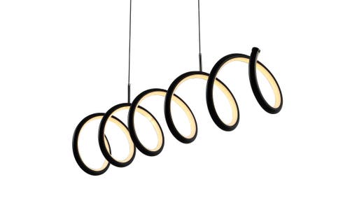 Jonathan Y Ali Dimmable Adjustable Integrated Led Metal Linear Pendant In Black