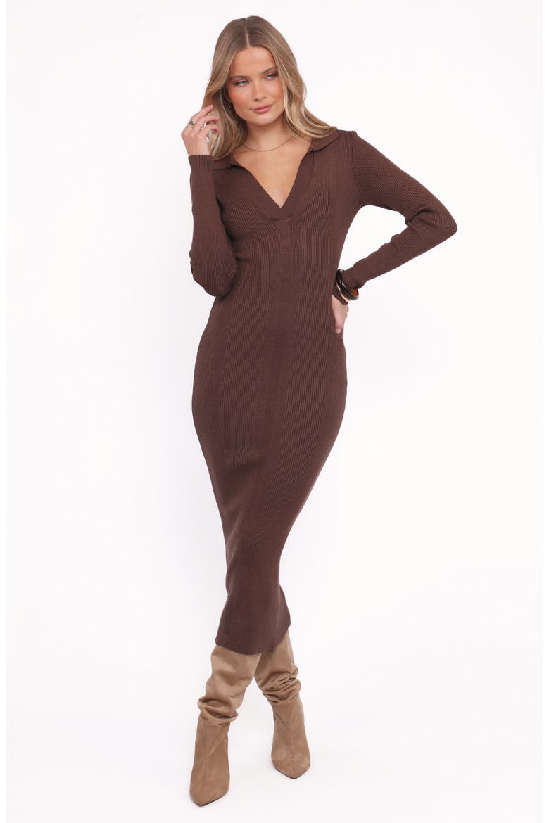Collins Long Sleeve Sweater Dress, Alternate, color, CHOCOLATE