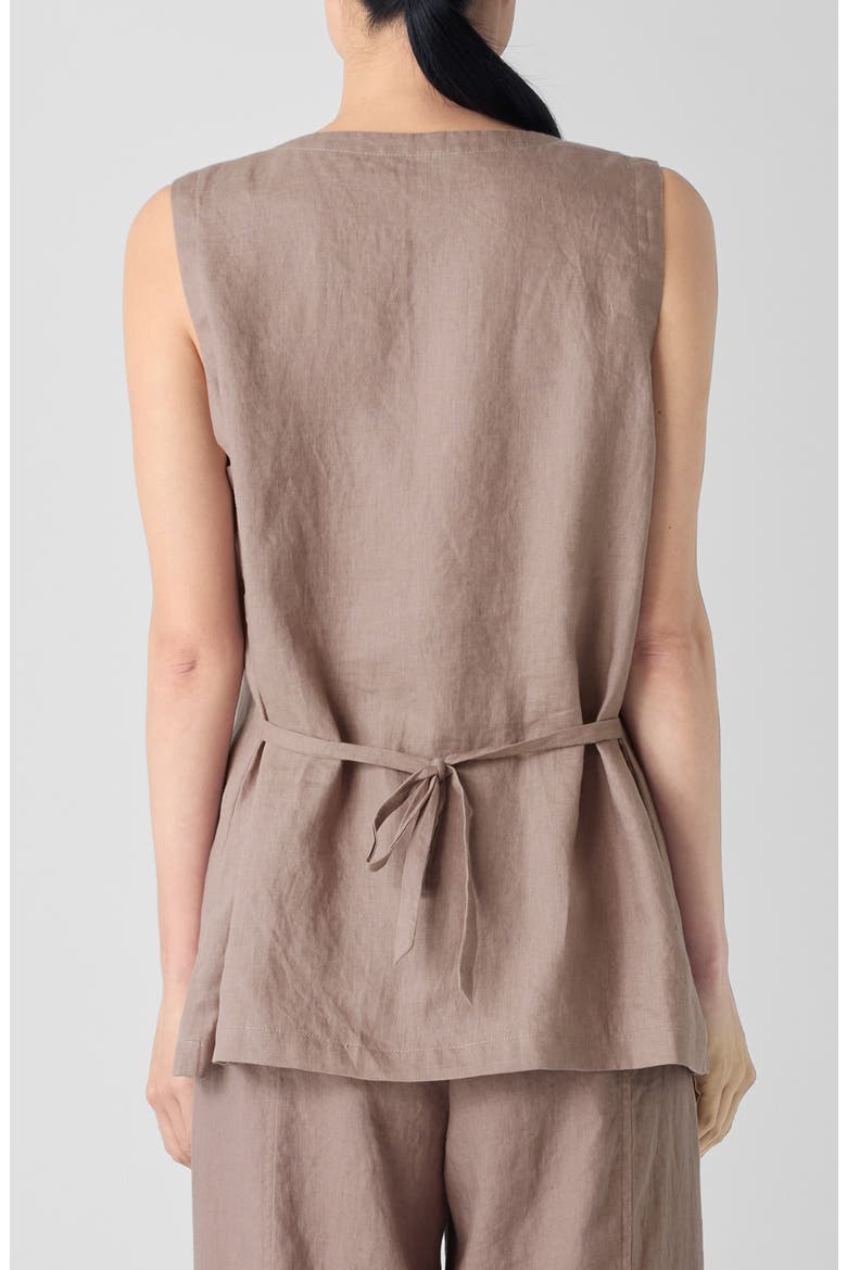 Organic Linen Long Vest, Alternate, color, COCOA