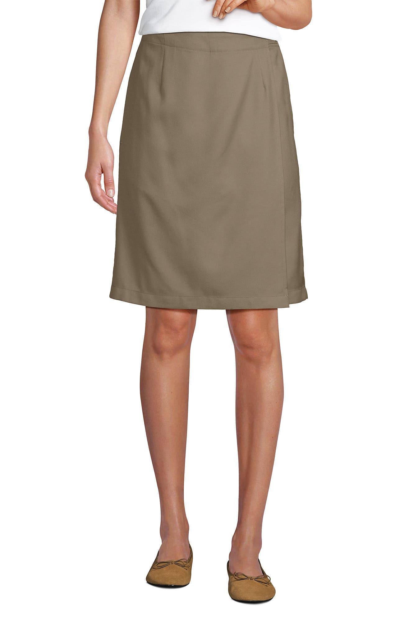 Solid A Line Tab Skort Top of Knee - image 3