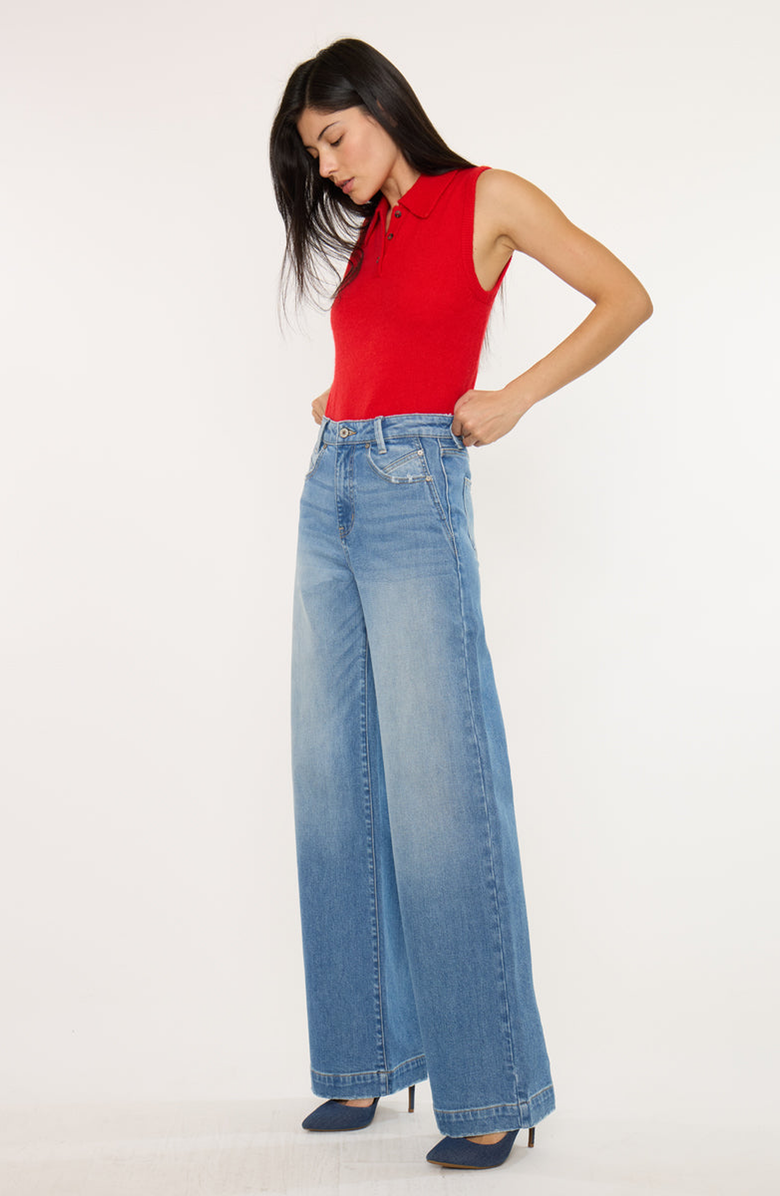 KanCan Becca Ultra High Rise Wide Leg Trouser, Alternate, color, Medium Dark