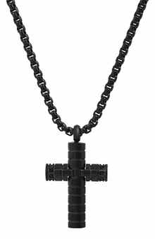 STEELTIME HMY JEWELRY Black Cross Pendant Necklace