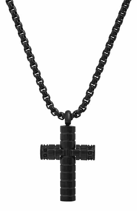 STEELTIME HMY JEWELRY Black Cross Pendant Necklace