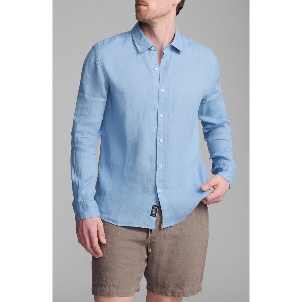 Mavi Jeans Regular Fit Linen Button-up Shirt In Blue