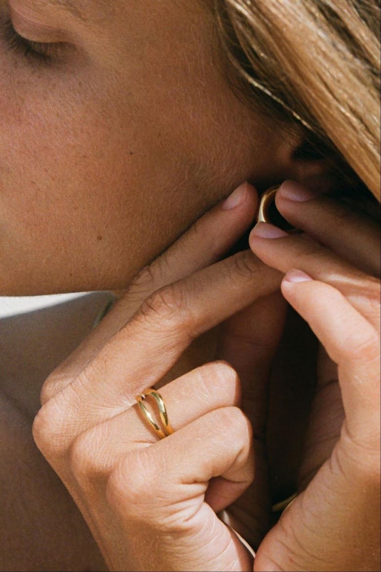 Breeze Double Ring, Alternate, color, Gold