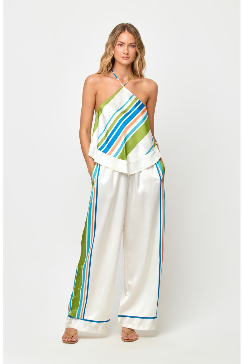 Hollis Handkerchief Halter Cover-Up Top, Alternate, color, CANCAN STRIPE
