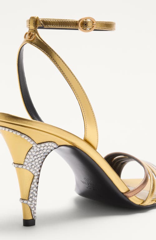 Valentino Ladycrush 85 Crystal-embellished Metallic Leather Pumps In Bronze Multi