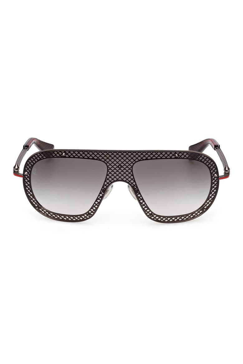 130mm Shield Sunglasses, Main, color, GUNMETAL / GUNMETAL RED ENAMEL