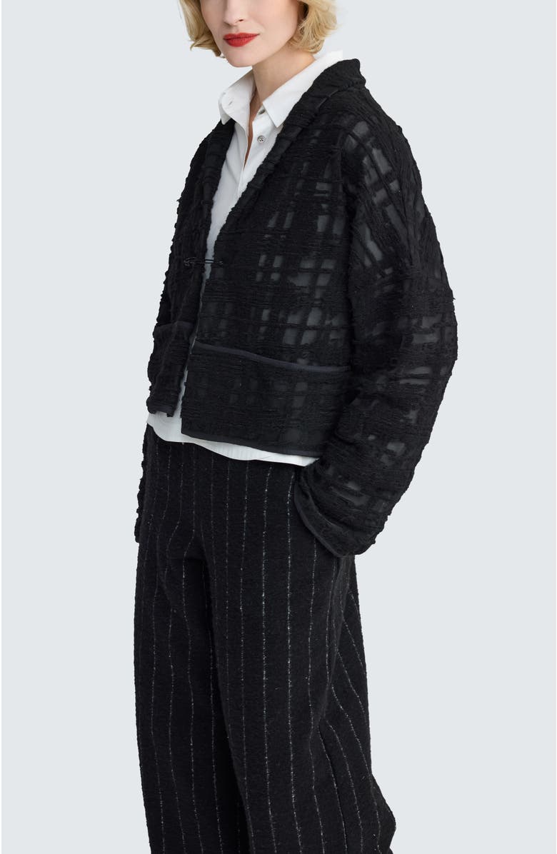 LUUKAA Xenia Structured Mesh Short Jacket, Alternate, color, Black