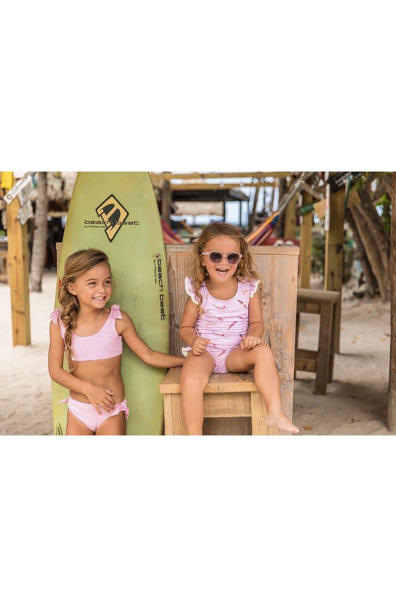 Snapper Rock Kids' Raspberry Stripe Two-Piece Swimsuit, Alternate, color, 